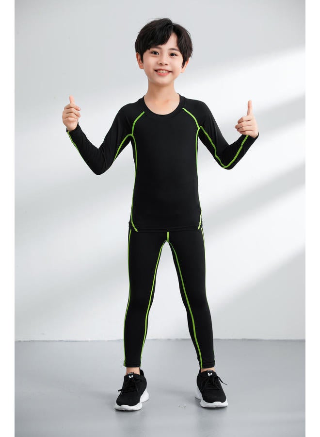 Children's Football Suit Four-piece Autumn And Winter Boys And Girls Rope Skipping Sports Primary And Secondary School Students Training Camp Short-sleeved Football Suit