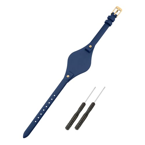 SANDEIN Watch Band Compatible with Fossil Women 8mm Soft Leather Replacement Wrist Strap for Fossil ES3077 ES3148 ES3262 and ES4119 ES4176 Series Watch Straps Dark Blue Golden Buckle - Image 1