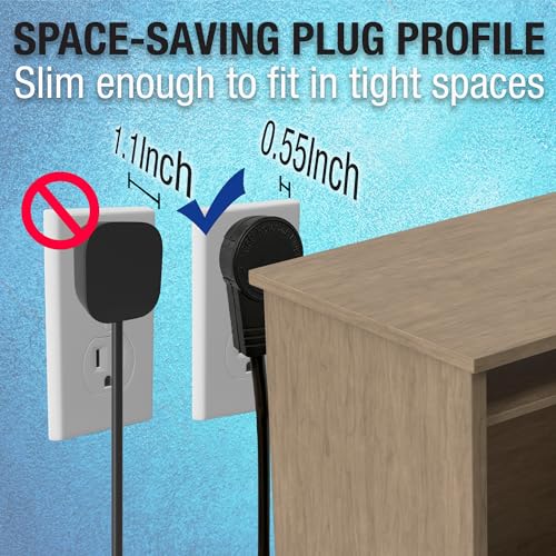 Ziotek ZT1212597 Black 360-Degree Rotating 18-Inch Power Strip Liberator, 3-Pack - Image 4