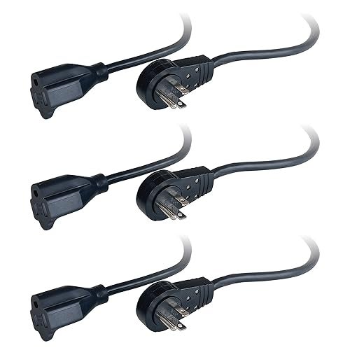 Ziotek ZT1212597 Black 360-Degree Rotating 18-Inch Power Strip Liberator, 3-Pack - Image 1
