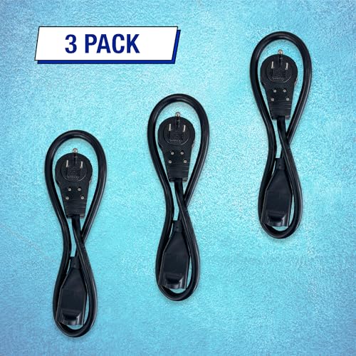 Ziotek ZT1212597 Black 360-Degree Rotating 18-Inch Power Strip Liberator, 3-Pack - Image 2