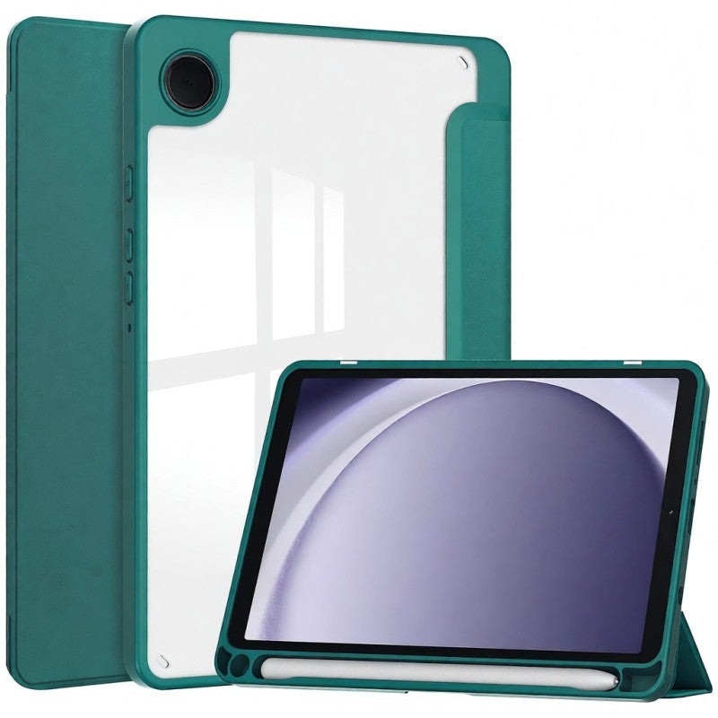 8.7-Inch Tablet Case Tri-Fold Stand Smart Auto Wake/Sleep Function - Magnetic Secure Closure Full Protection Cover for Samsung Galaxy Tab A9 (SM-X110 SM-X115) Dark Green - Image 1