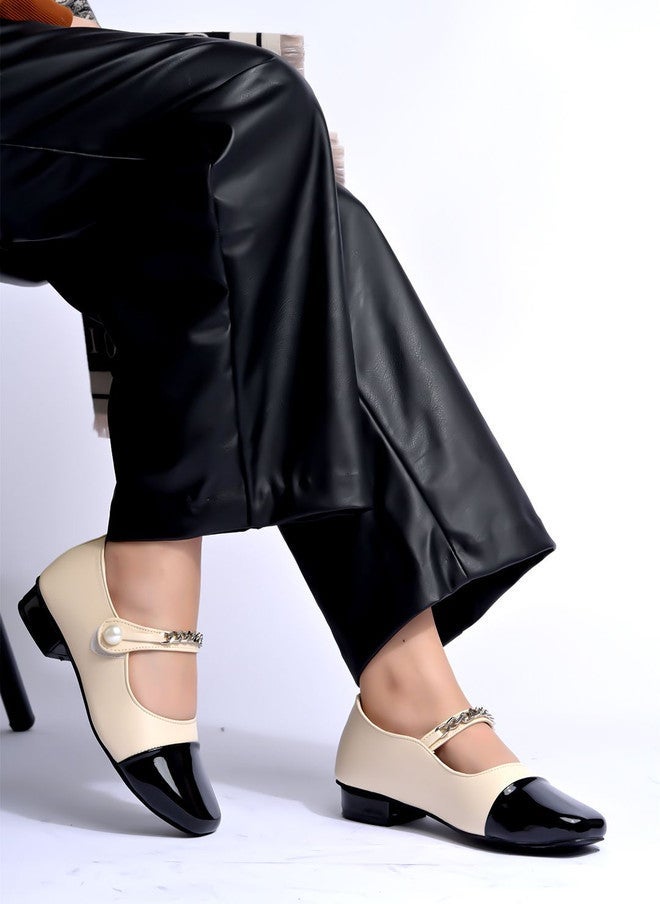 Shoetopia Girls Colourblocked Block Mary Janes Heels - Image 3