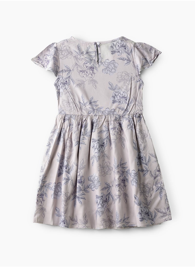 Jelliene Girls Woven Viscose Floral Dress  - Image 2