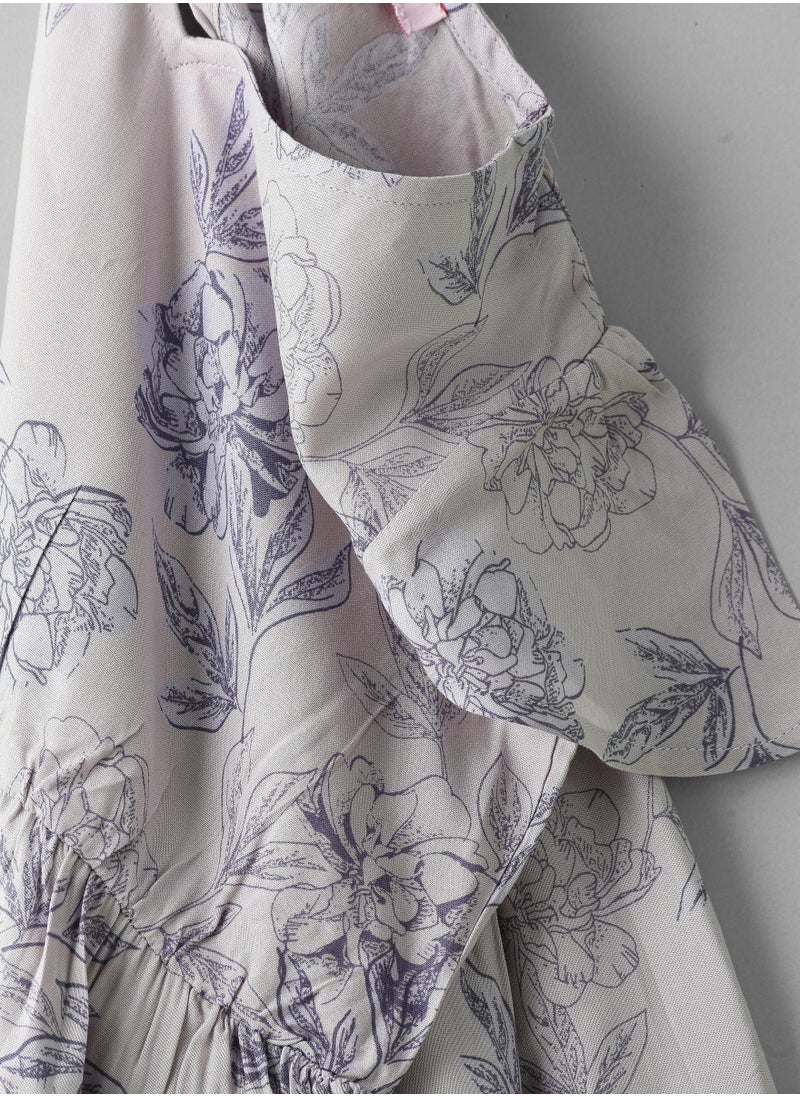 Jelliene Girls Woven Viscose Floral Dress  - Image 4