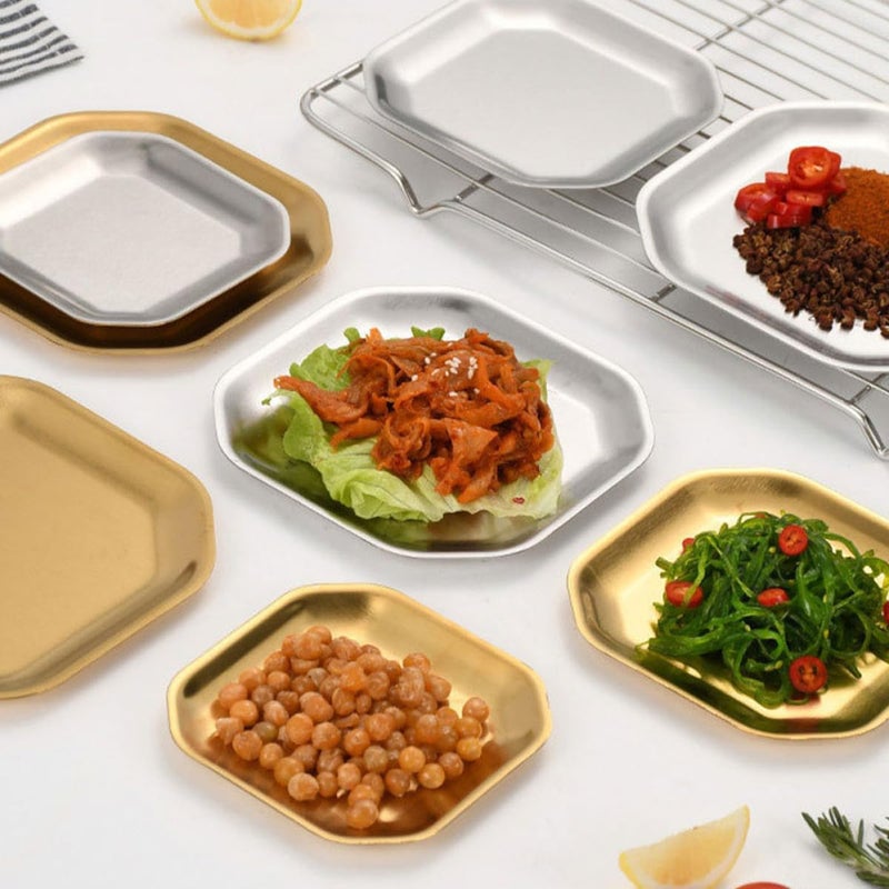 Octagonal Stainless Steel Appetizer Plates 12cm 2pcs For Side Dishes Pickles Korean Style - Image 5