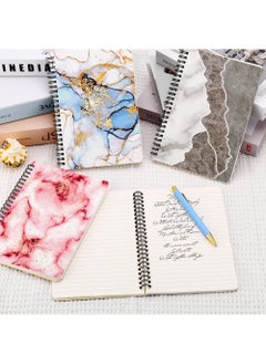 Sweet seven Marble Pattern Spiral Notebook Set - Pack of 3 A5 Notebooks, 160 Pages, College School Supplies（Pink Blue, and Gray）  - Image 2