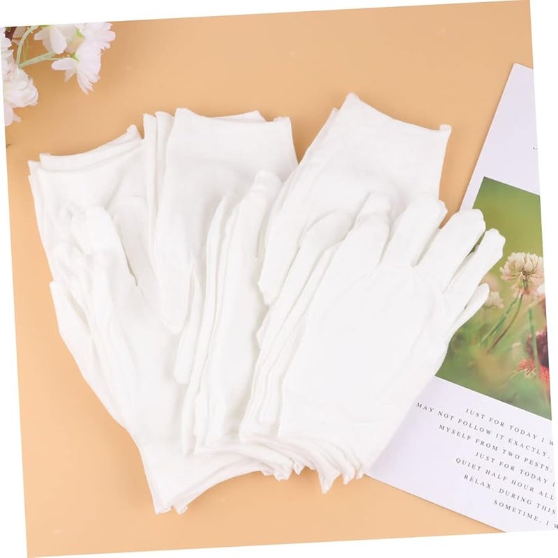 Cotton Work Gloves For Women 12 Pairs Medium Thick Protective Stretchy Gardening Cleaning - Image 4