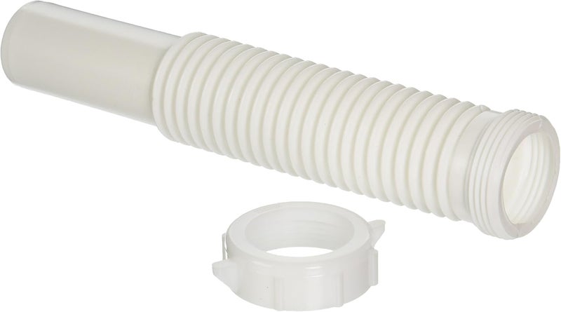 51070 Flexible Slip-Joint Tailpiece Extension, 1/1/4" x 9", White