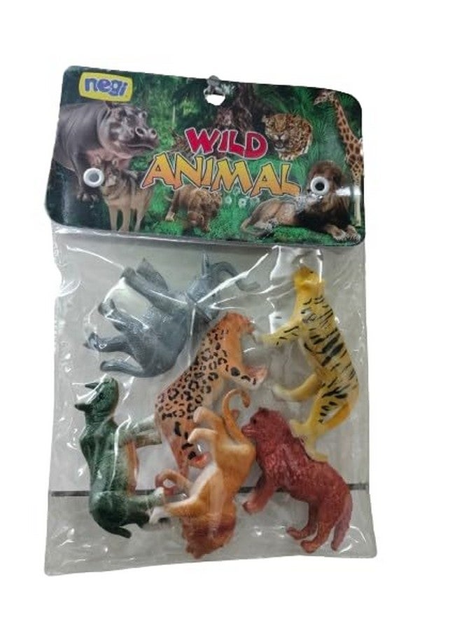 Negi Set of 6 Pcs Medium Size Full Action Toy Figure Jungle Cartoon Wild Animal Toys Figure Playing Set for Kids. - Image 2