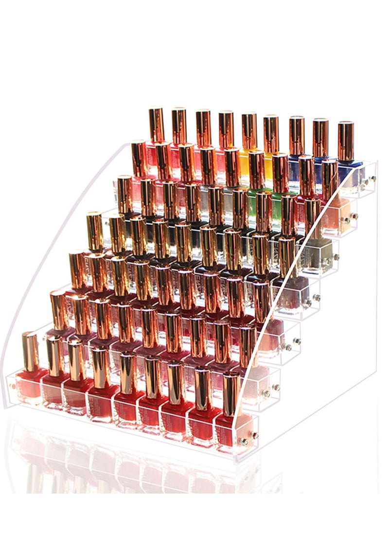 Nail Polish Organizer Bottle, 2Pcs Acrylic Nail Polish Makeup Holder Of 7 Layers, Clear Display Stand Rack For Storage Finger Nail Polish Gel Polish Eyeglasses Essential Oils  - Image 2