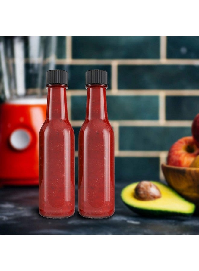 WERTIOO 21 Pack 5 oz Hot Sauce Bottles, WERTIOOÃ‚ Empty Woozy Glass Bottles with Leak Proof Screw Caps & Shrink Bands for Kitchen  - Image 5