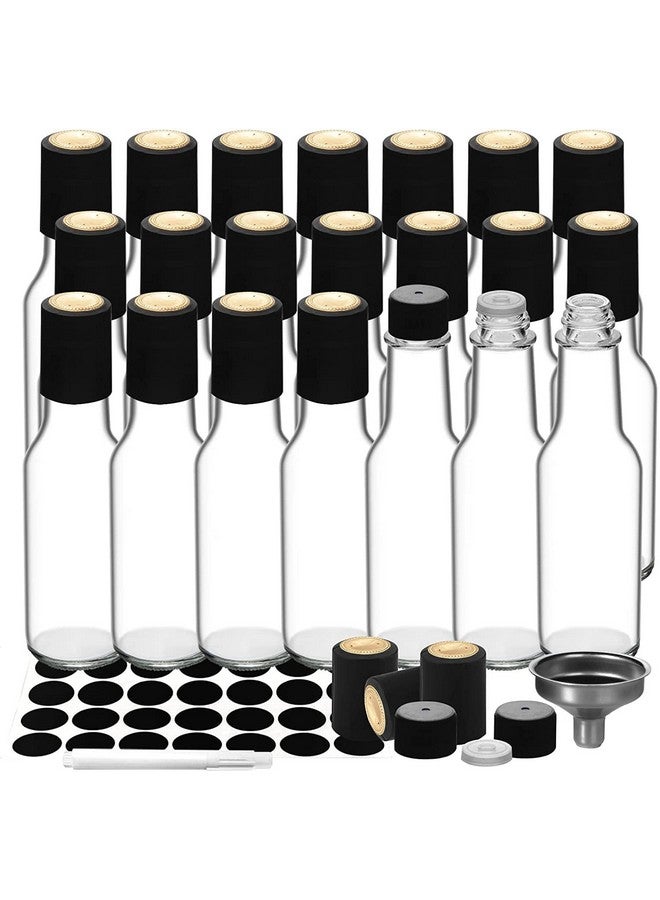 WERTIOO 21 Pack 5 oz Hot Sauce Bottles, WERTIOOÃ‚ Empty Woozy Glass Bottles with Leak Proof Screw Caps & Shrink Bands for Kitchen  - Image 1
