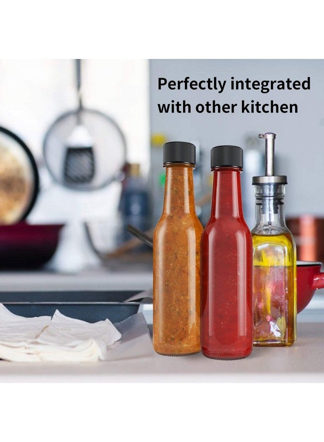 WERTIOO 21 Pack 5 oz Hot Sauce Bottles, WERTIOOÃ‚ Empty Woozy Glass Bottles with Leak Proof Screw Caps & Shrink Bands for Kitchen  - Image 3