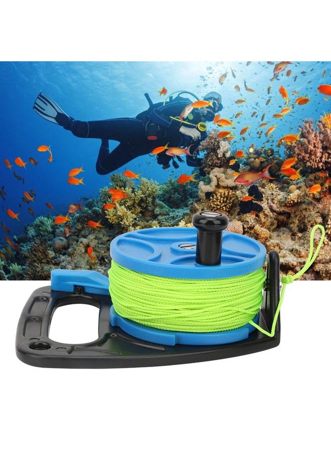 83m Plastic Spool Reel Cave Line Wheel with Thumb Stopper for Diving Snorkeling(blue)