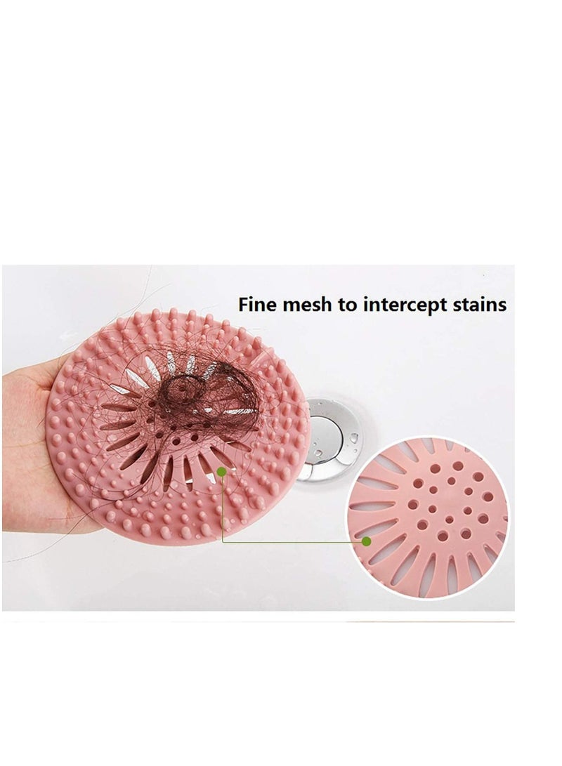 SYOSI Drain Hair Catcher Bathtub Stopper Silicone Shower Drain Covers Durable Silicone Hair Stopper Drain Protector Filter for Bathroom Bathtub and Kitchen Easy to Install and Clean 4Pcs - Image 2
