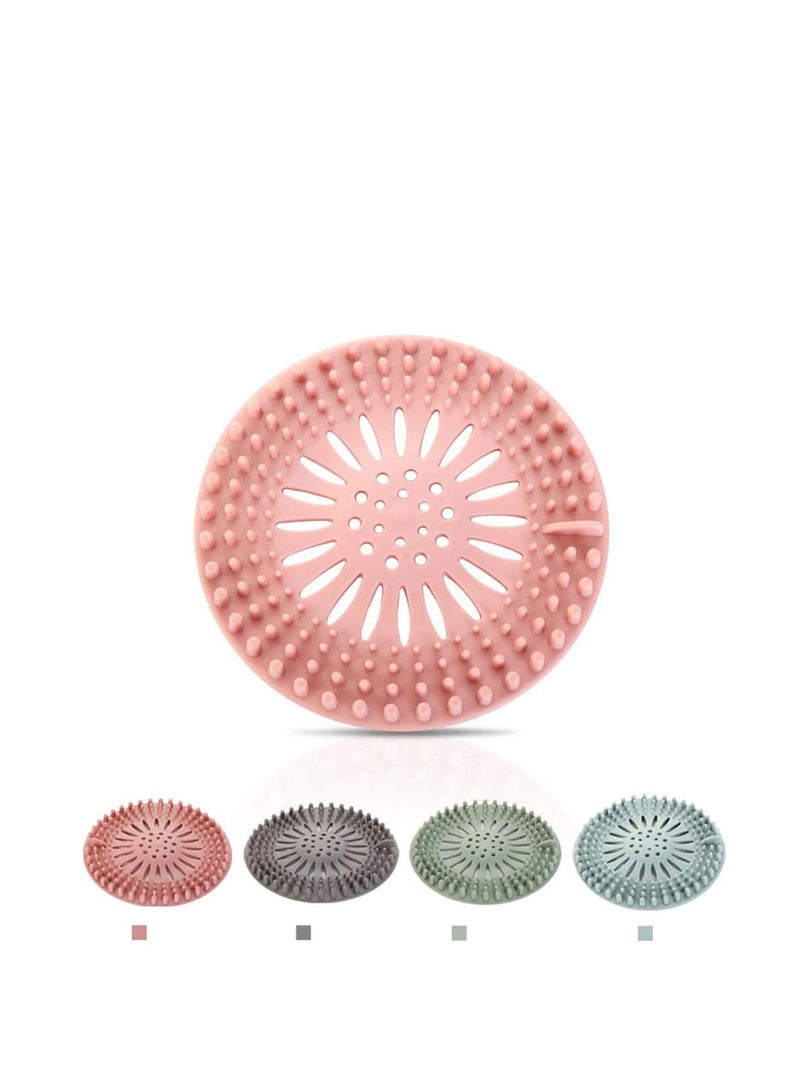SYOSI Drain Hair Catcher Bathtub Stopper Silicone Shower Drain Covers Durable Silicone Hair Stopper Drain Protector Filter for Bathroom Bathtub and Kitchen Easy to Install and Clean 4Pcs - Image 1