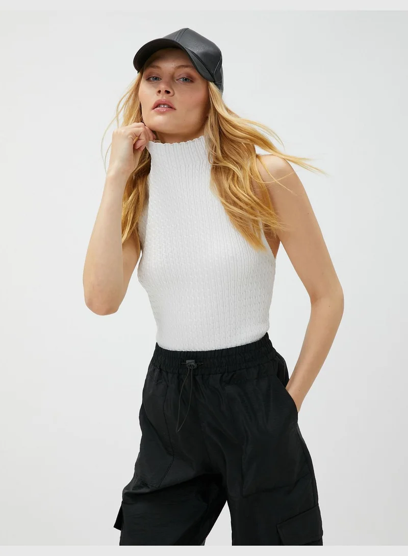 كوتون Turtleneck Tanktop Sleeveless