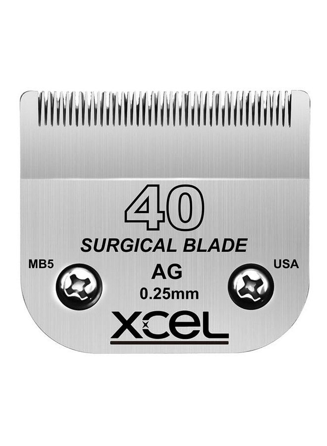 XCEL Surgical Pet Clipper Blades, Compatible with Most Andis, Oster, Wahl A5 Clippers, (#40-0.6mm (3/128-inch) Cut Length