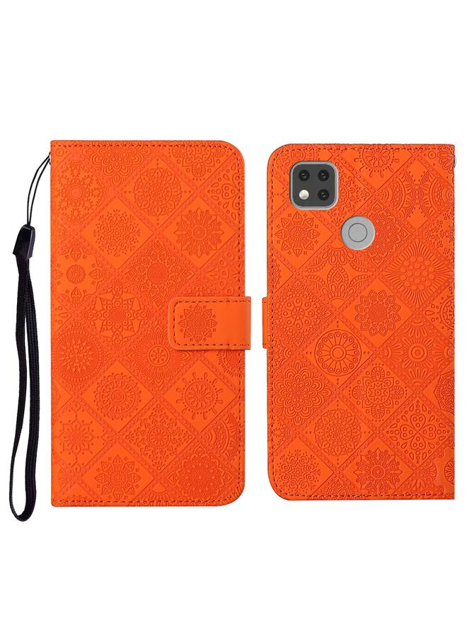 Case For Xiaomi Redmi 9C Ethnic Style Embossed Pattern Horizontal Flip Leather Case with Holder & Card Slots & Wallet & Lanyard