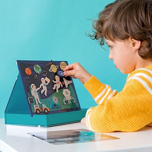Petit Collage Outer Space Play Scene Mix and Match Magnetic Pieces, Ages 3+, 2 Scenes and 54 Pieces - Image 3