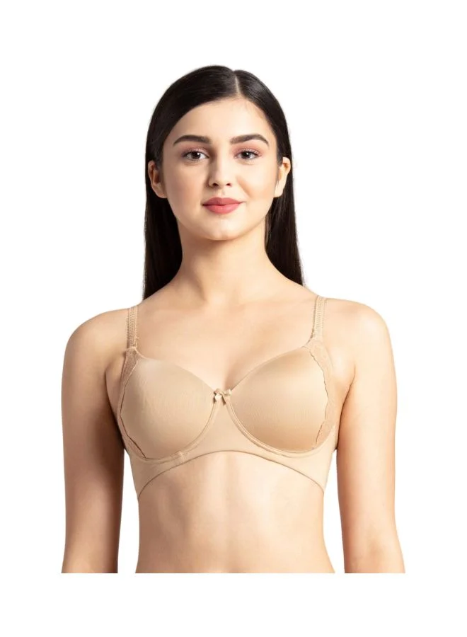 جوكي Jockey 1816 Women Wire free Padded Soft Touch Microfiber Nylon Elastane Stretch Full Coverage Lace Styling Multiway T Shirt Bra