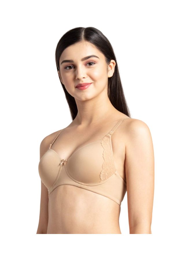 JOCKEY Jockey 1816 Women Wire free Padded Soft Touch Microfiber Nylon Elastane Stretch Full Coverage Lace Styling Multiway T Shirt Bra - Image 3