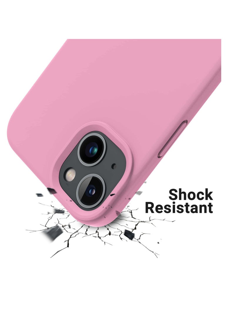 Compatible with iPhone 13 Case, Liquid Silicone Full Body Protective Case with [Anti-Scratch] [Soft Microfiber Lining] [Camera Protective] for iPhone 13 6.1 inch, pink