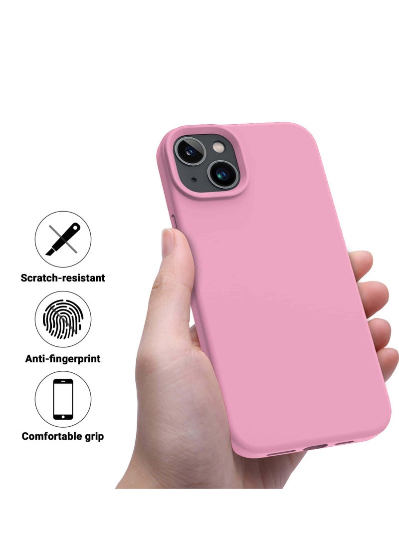 Compatible with iPhone 13 Case, Liquid Silicone Full Body Protective Case with [Anti-Scratch] [Soft Microfiber Lining] [Camera Protective] for iPhone 13 6.1 inch, pink