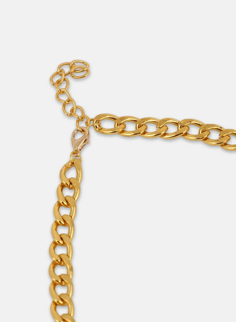 Sohi  Women The Bijou-Snakehead Chain Necklace | California  Colour | One-Size | Artificial Stone Alloy Material | Lobster Clasp Closure | Necklace For Casual & Evening Wear for Women | Best Price UAE