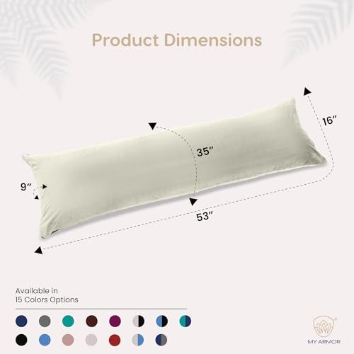 My Armor Micro Fibre Full Body Long Sleeping Pillow | Sleeping Pillows for Pregnancy, Hugging, Cuddling | Washable, Hypoallergenic | Premium Velvet Outer Cover with Zip | Black & Cream[53"x16"] - Image 2