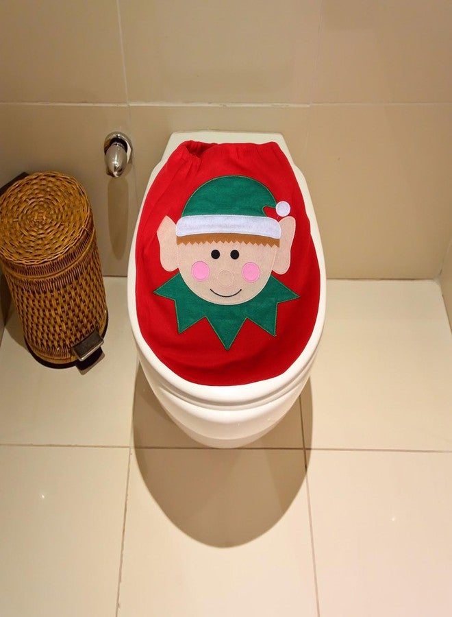 BESPORTBLE 3 Pcs Christmas Toilet Seat Cover and Rug Set Bathroom Decoration Set Toilet Mat Toilet Seat Lid Cover for Christmas Home Bathroom Decor - Image 4