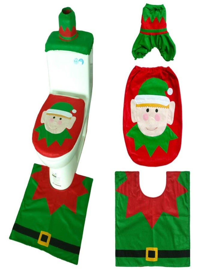 BESPORTBLE 3 Pcs Christmas Toilet Seat Cover and Rug Set Bathroom Decoration Set Toilet Mat Toilet Seat Lid Cover for Christmas Home Bathroom Decor - Image 5