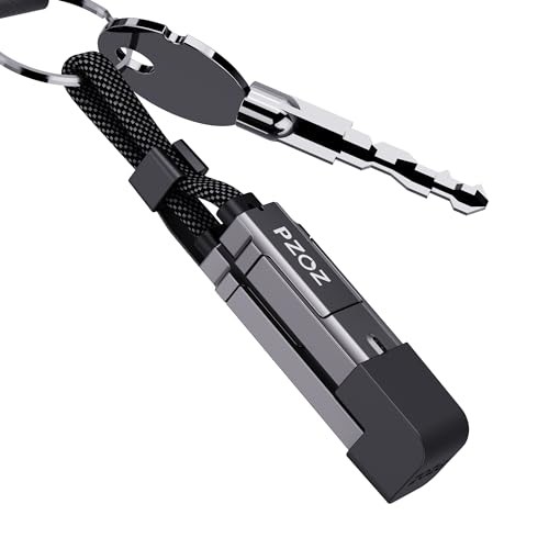 Pzoz كابل شحن متعدد من pzoz مع حلقة مفاتيح وكابل شحن مع شاشة LED، 4 في 1 مجموعة شحن سريعة USB C Lightning/Type C/USB A/USBC لجهاز iPhone و iPad و MacBook و AirPods و Samsung و Google (60W، 7.3 بوصة) - Image 1