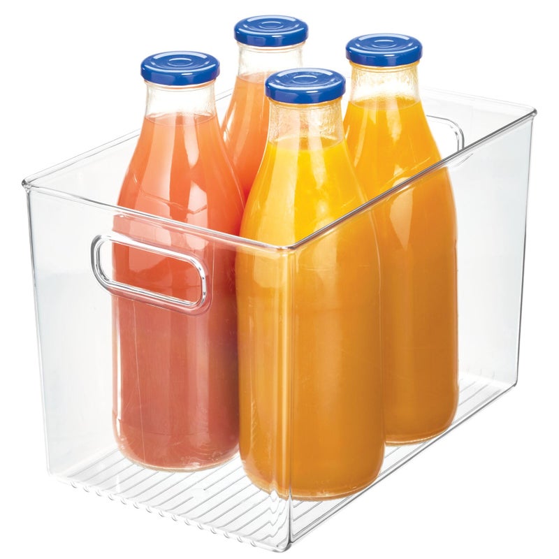 iDesign Linus BPA-Free Plastic Deep Kitchen Storage Bin with Handles - 12" x 8" x 7.75", Clear - Image 1