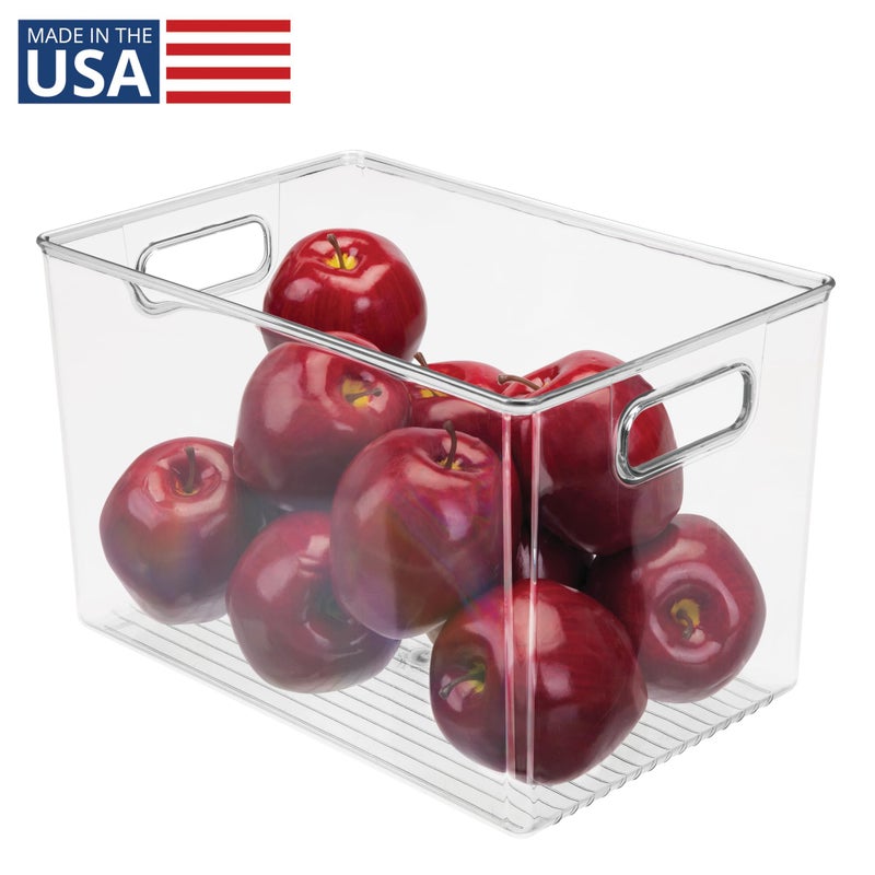 iDesign Linus BPA-Free Plastic Deep Kitchen Storage Bin with Handles - 12" x 8" x 7.75", Clear - Image 2