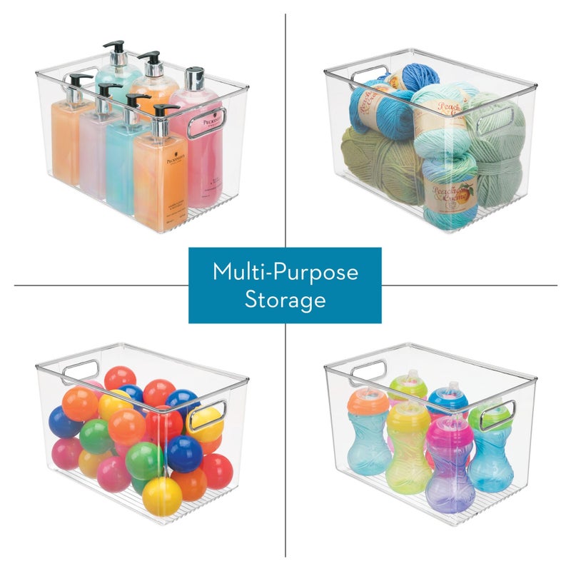 iDesign Linus BPA-Free Plastic Deep Kitchen Storage Bin with Handles - 12" x 8" x 7.75", Clear - Image 4