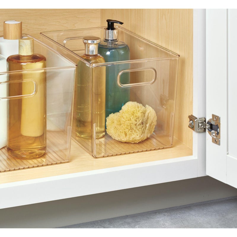 iDesign Linus BPA-Free Plastic Deep Kitchen Storage Bin with Handles - 12" x 8" x 7.75", Clear - Image 5