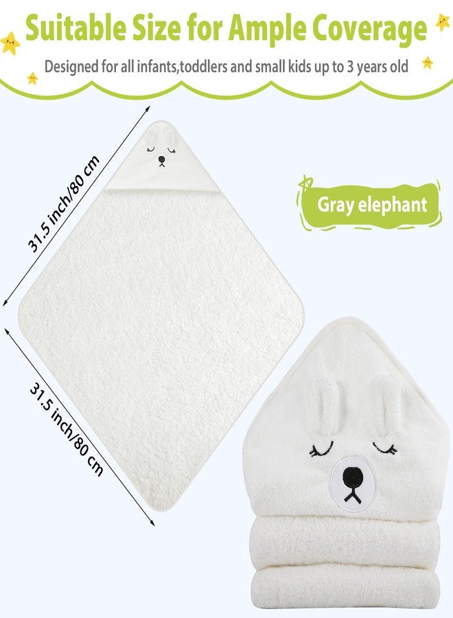 منشفة استحمام للأطفال من فابرلوي، منشفة فائقة النعومة بغطاء رأس، مناشف استحمام للأطفال الصغار بتصميم حيوانات، منشفة استحمام ماصة بغطاء رأس للأطفال، هدية مثالية للأولاد والبنات، 31.5 × 31.5 بوصة (دب أبيض) - Image 2