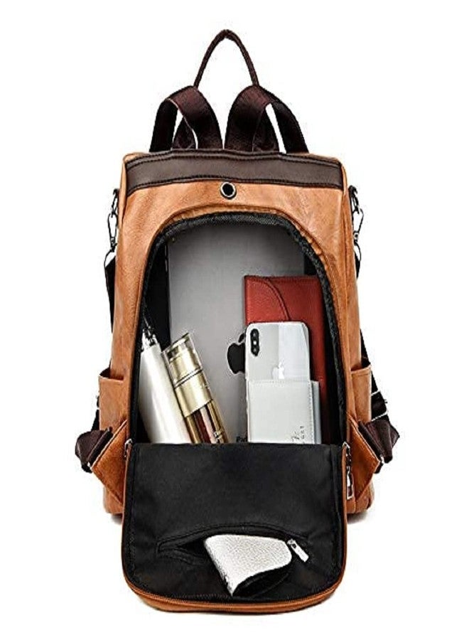 TrueArch Leather Backpack for Women Elegant Backpack Purse Ladies Leather Shoulder Bag Bags For Womens (Tan) - Image 4