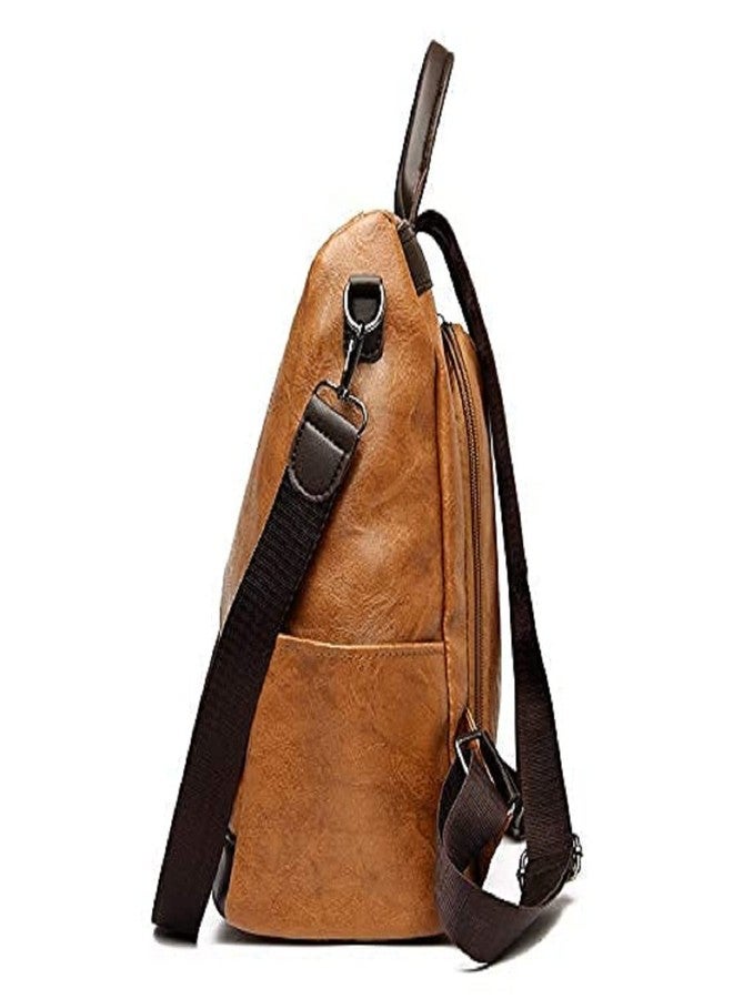 TrueArch Leather Backpack for Women Elegant Backpack Purse Ladies Leather Shoulder Bag Bags For Womens (Tan) - Image 3
