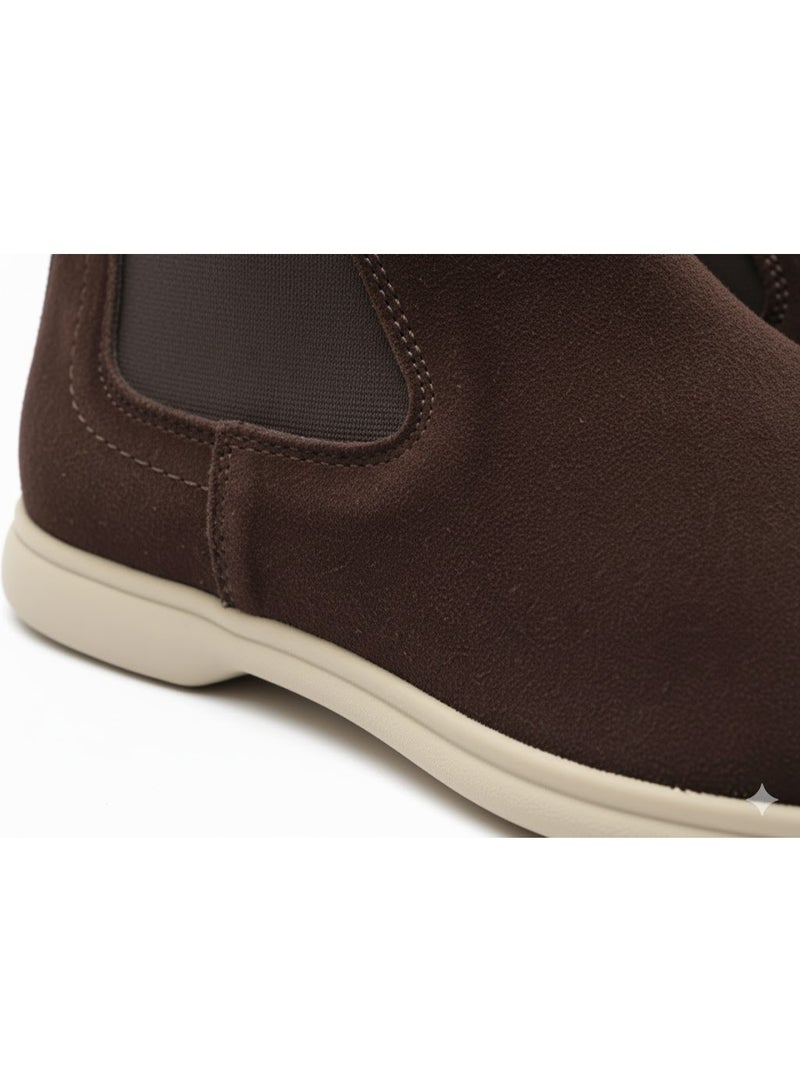 إيتاليانو هاف بوت رجالى مريح مصنوع من شمواه مع نعل مريح - Image 3