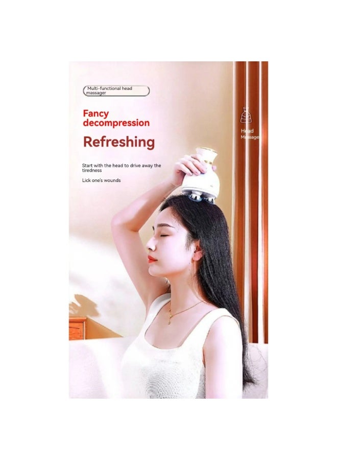 جهاز تدليك كهربائي ثلاثي الأبعاد قابل لإعادة الشحن للرأس والجسم B27 لفروة الرأس والرقبة والجسم بالكامل - لتخفيف الصداع، وإرخاء العضلات، وتحسين الدورة الدموية مع رؤوس تدليك من السيليكون وقاعدة شحن مغناطيسية - Image 2