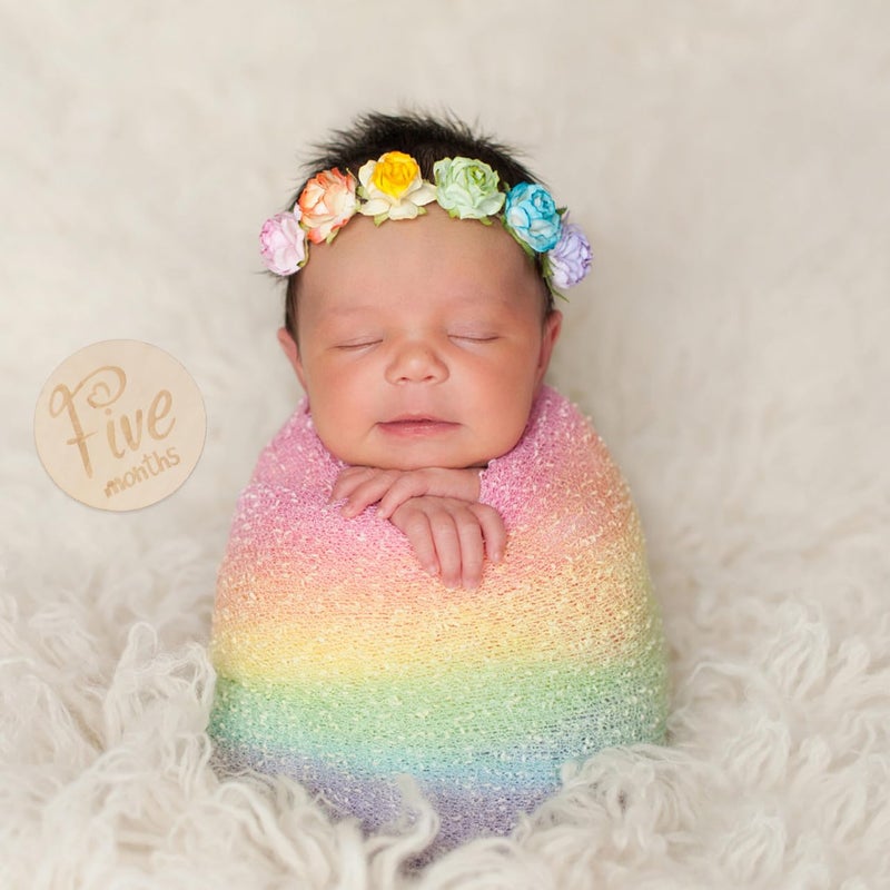 6 Wooden Discs For Baby Monthly Photo Props Newborn Growth Memory Photography - Image 5