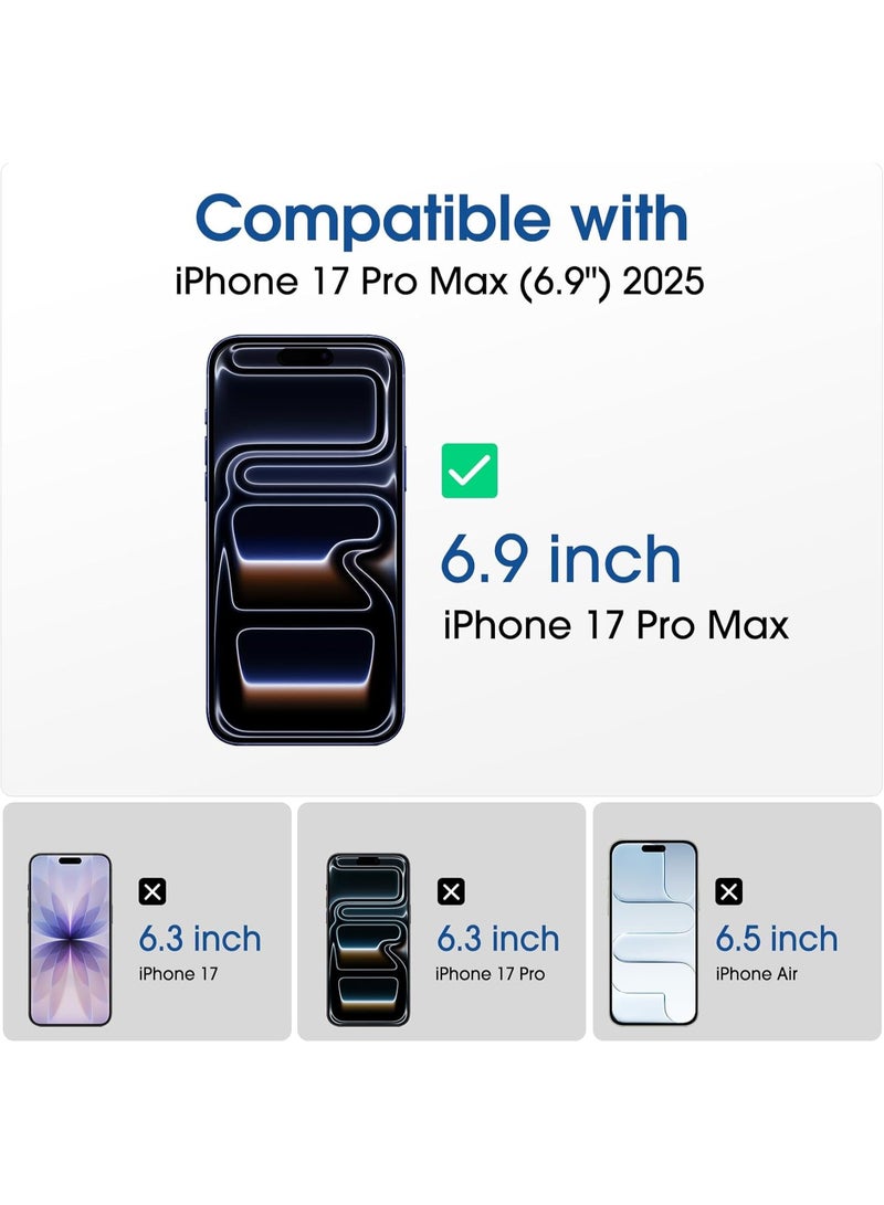 أمفيلم ام فيلم واقي شاشة ون تاتش لهاتف ايفون 17 برو ماكس 6.9 انش + واقي عدسة الكاميرا | تركيب بمحاذاة تلقائية | خالي من الفقاعات | زجاج مقسى  9H+ | وضوح FHD | مناسب للحافظة | عبوة من 2+4 قطع - Image 2