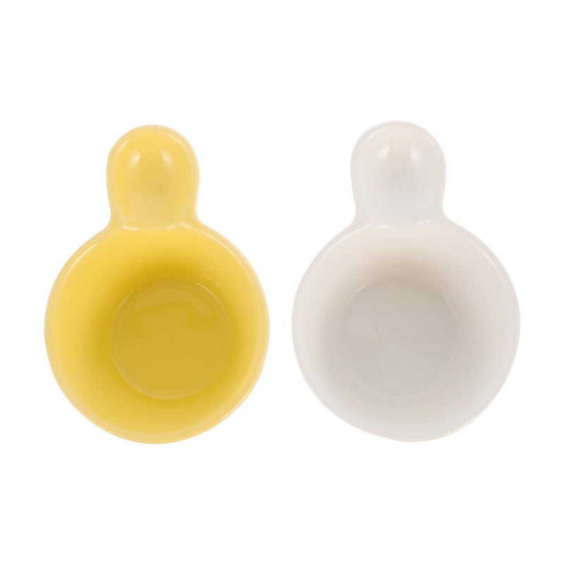 Ceramic Ice Cream and Salad Bowls with Handles Set of 2 Microwave Safe Serving Bowls for Home Dining - Image 2