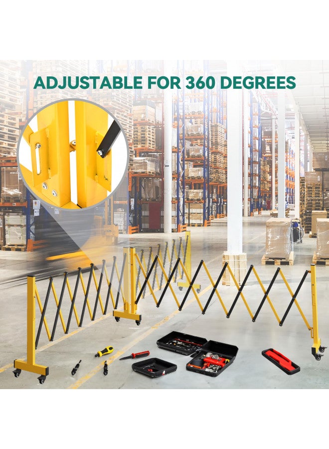 YITAHOME YITAHOME Metal Expandable Barricade, 16FT Folding Security Gate, Retractable Driveway Gate, 360 Folding Safety Barricade  - Image 2