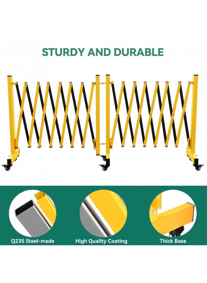 YITAHOME YITAHOME Metal Expandable Barricade, 16FT Folding Security Gate, Retractable Driveway Gate, 360 Folding Safety Barricade  - Image 4