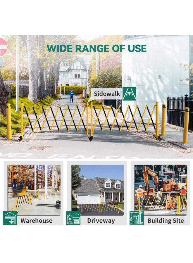 YITAHOME YITAHOME Metal Expandable Barricade, 16FT Folding Security Gate, Retractable Driveway Gate, 360 Folding Safety Barricade  - Image 5