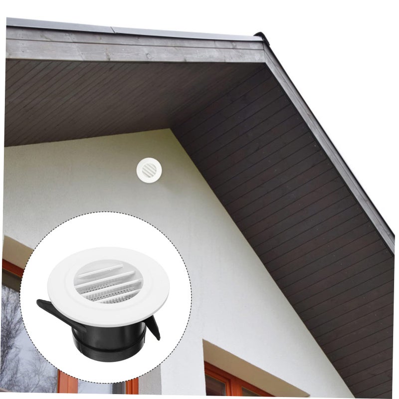 White Round Air Vent Cover Louvers for Kitchen Office Exhaust Ventilation Outlet - Image 3